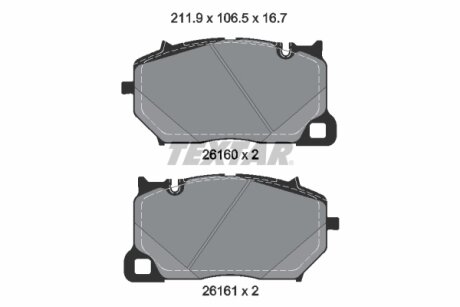 Комплект гальмівних колодок TEXTAR 2616001