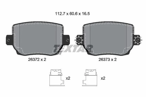 Колодки тормозные (задние) Tesla Model 3/Y 18- Q+ TEXTAR 2637201 (фото 1)