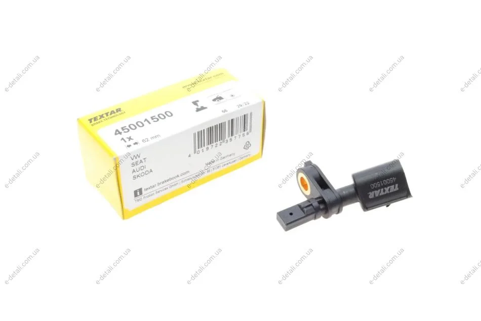Датчик ABS (передний) VW Caddy 20-/Golf VII/Passat/Skoda Roomster 08- (R) (L=62mm) TEXTAR 45001500 (фото 1)
