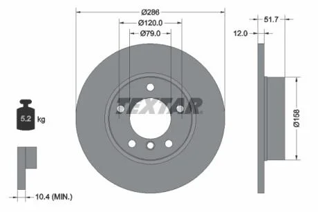 Диск тормозной BMW 3(E36)/Z3(E36) "F D=286mm "90-"03 TEXTAR 92055503