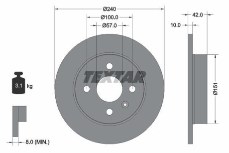 Гальмівний диск TEXTAR 92092003 (фото 1)
