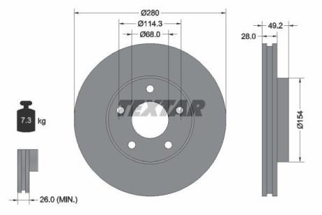Тормозной диск TEXTAR 92109403 (фото 1)
