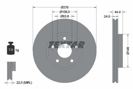 Тормозной диск TEXTAR 92124803