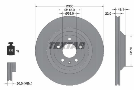 Тормозной диск TEXTAR 92132603