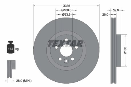 Гальмівний диск TEXTAR 92168203