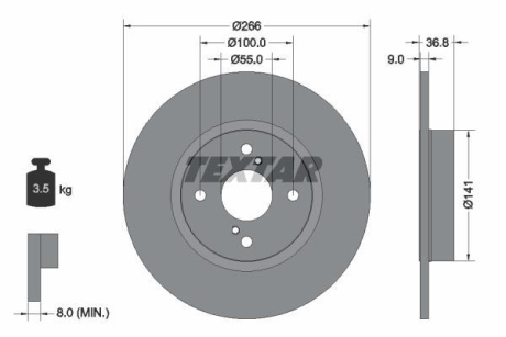 Тормозной диск TEXTAR 92169203