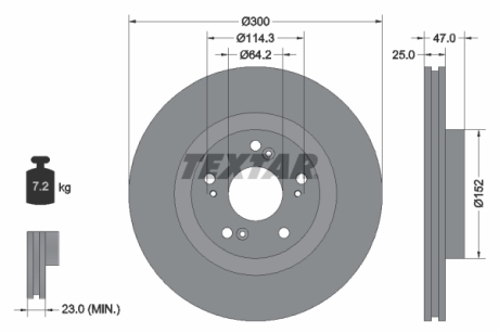 Тормозной диск TEXTAR 92186503