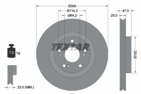 Гальмівний диск TEXTAR 92186503