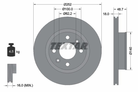 Гальмівний диск TEXTAR 92196503 (фото 1)