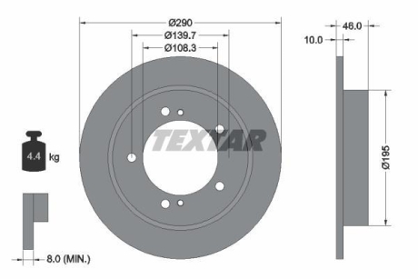 Тормозной диск TEXTAR 92237300 (фото 1)