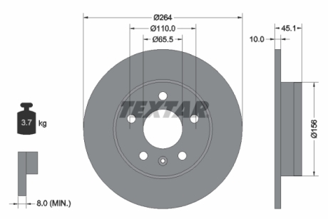 Тормозной диск TEXTAR 92277303 (фото 1)