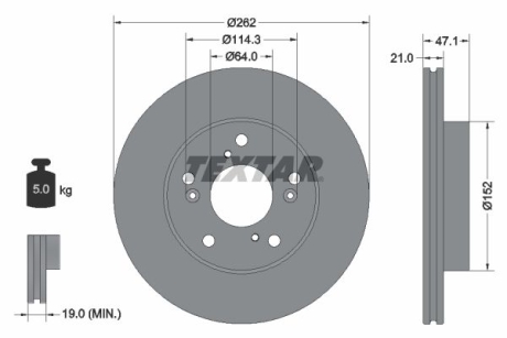 Тормозной диск TEXTAR 92294503 (фото 1)