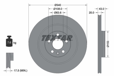 Тормозной диск TEXTAR 92304503