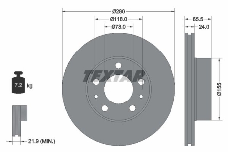 Тормозной диск TEXTAR 92305203