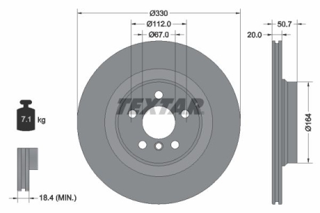 Тормозной диск TEXTAR 92306805