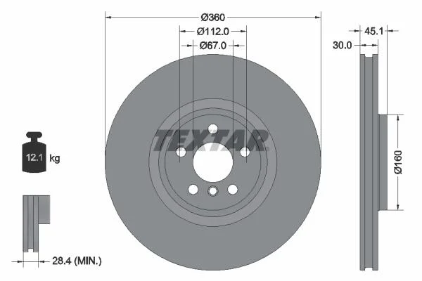 Диск гальмівний TEXTAR 92307203 (фото 1)