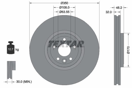 Тормозной диск TEXTAR 92308105