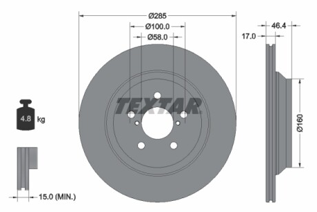 Диск тормозной TEXTAR 92309303