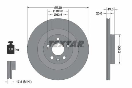 Гальмівний диск TEXTAR 92309703 (фото 1)