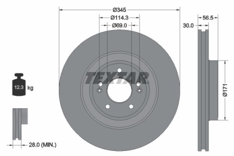 Тормозной диск TEXTAR 92314805