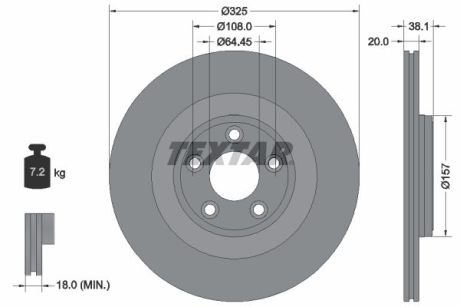 Гальмівний диск TEXTAR 92319905