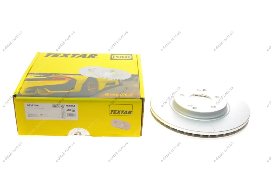 Диск тормозной (передний) Ssangyong Actyon Sports I /Korando 11- (298x26) (PRO) TEXTAR 92322903 (фото 1)