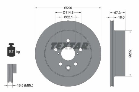 Тормозной диск TEXTAR 92334403