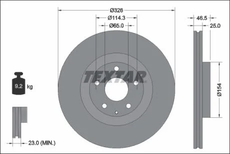 Гальмівний диск TEXTAR 92337603