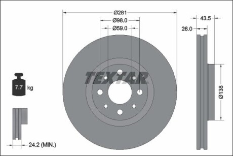 Тормозной диск TEXTAR 92344703