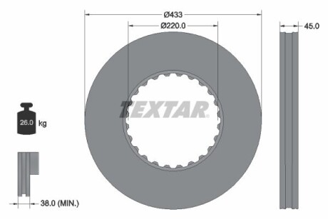 Гальмівний диск TEXTAR 93272000