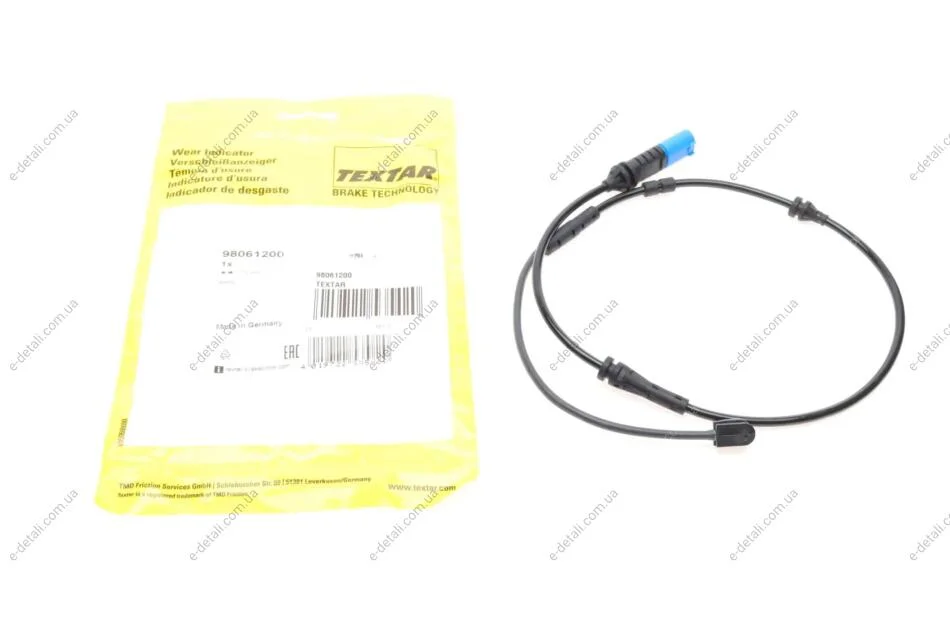 Датчик износа тормозных колодок (передних) BMW X3 (G01)/X4 (G02) 17- (L=772mm) TEXTAR 98061200 (фото 1)