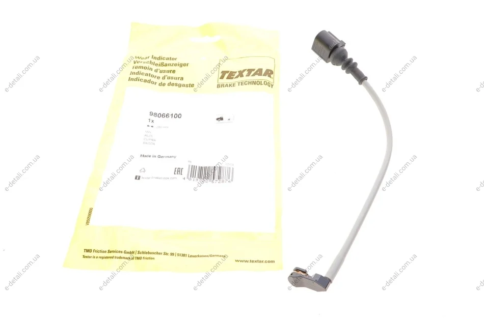 Датчик износа тормозных колодок (передних) Audi Q4/VW ID.4 21- (L=280mm) TEXTAR 98066100 (фото 1)