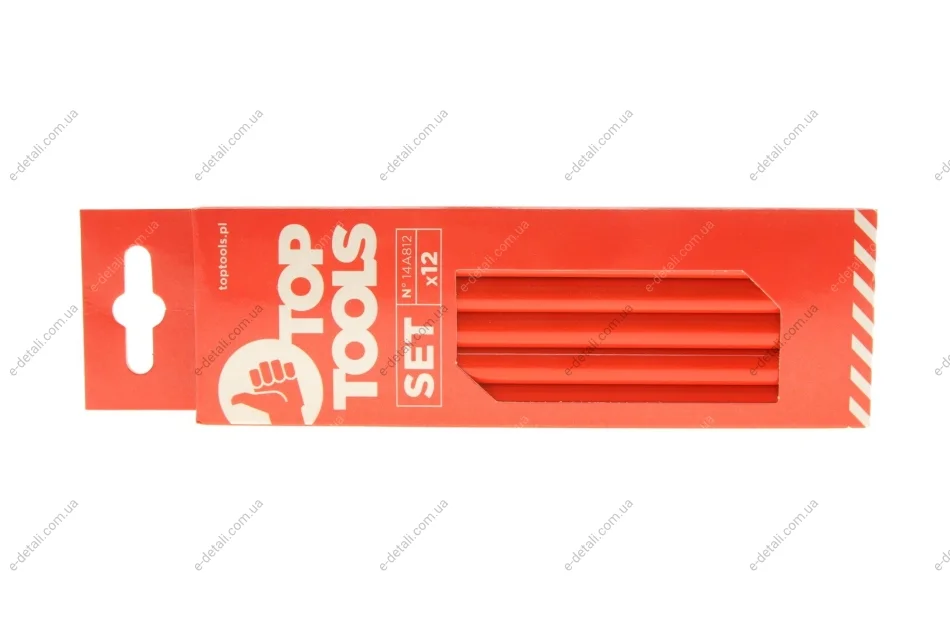 Карандаш столярный HB (180mm) (к-кт 12 шт.) Top-tools 14A812 (фото 1)
