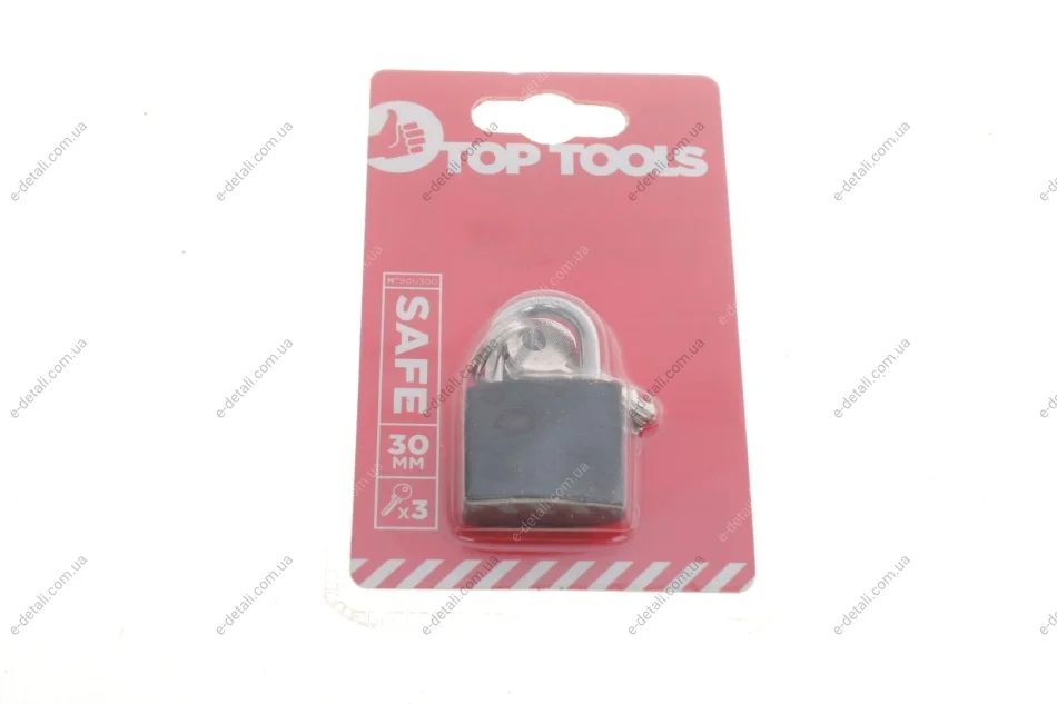 Замок навесной (30mm) (3 ключа в к-кт) Top-tools 90U300 (фото 1)