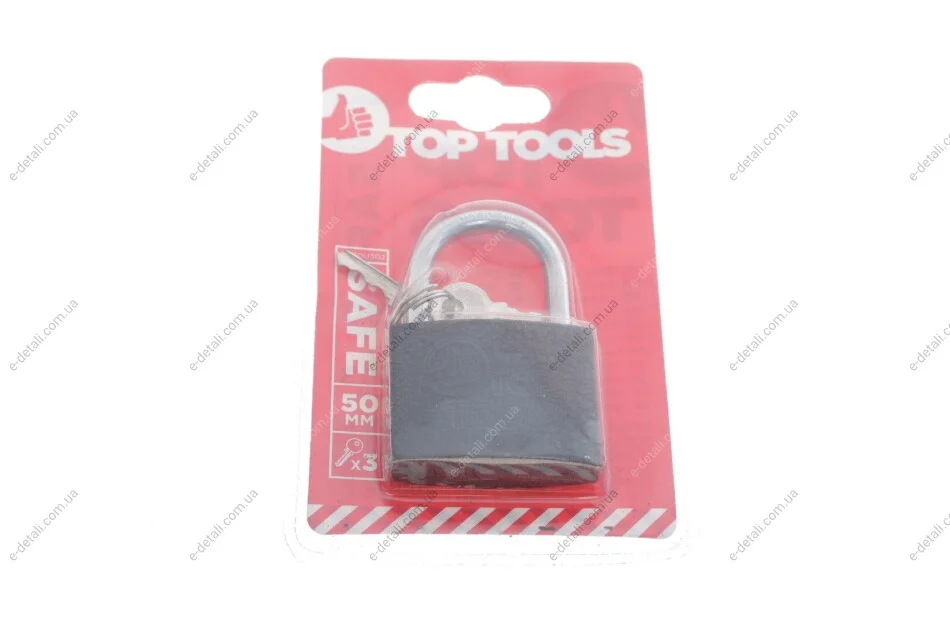 Замок навесной (50mm) (3 ключа в к-кт) Top-tools 90U302 (фото 1)