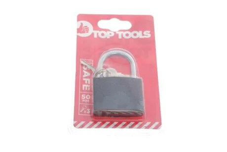 Замок навесной (50mm) (3 ключа в к-кт) Top-tools 90U302