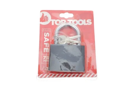 Замок навесной (75mm) (3 ключа в к-кт) Top-tools 90U304