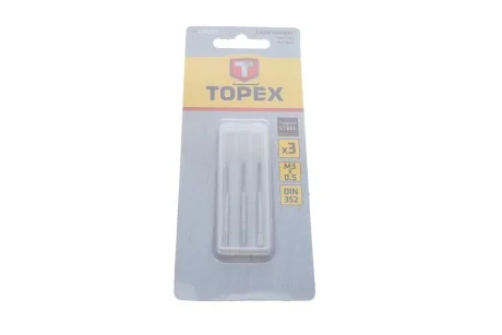 Набор инструментов для нарезки резьбы (метчики) M3 3 ед. Topex 14A203