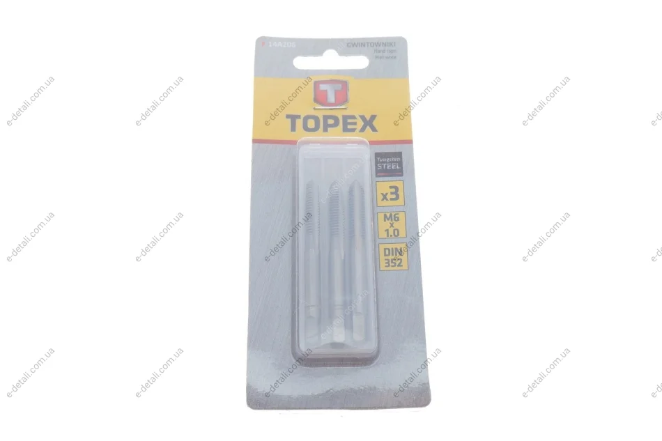 Набір інструментів для нарізки різьби (мітчики) M6x1 3 од. Topex 14A206 (фото 1)