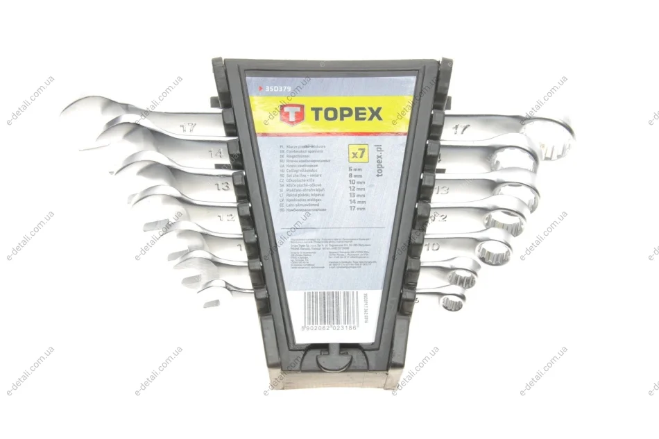 Набір ключів ріжково-накидних 6-17 мм 7 од. Topex 35D379 (фото 1)