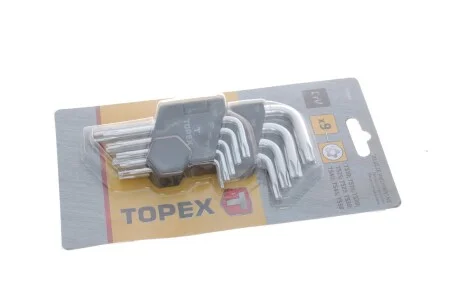 Набор ключей Г-обр. Torx с отверстием T10-T50 (Pentalobe) Topex 35D950