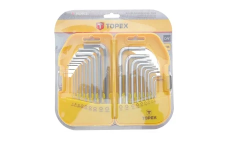 Набор ключей Г-обр. Hex 1-10 мм, Torx T10-50 Topex 35D952