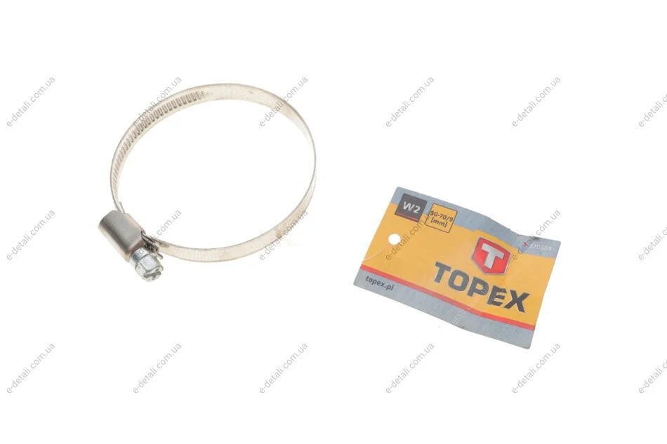 Хомут червячный Ø50-70x9 мм Topex 37D509 (фото 1)