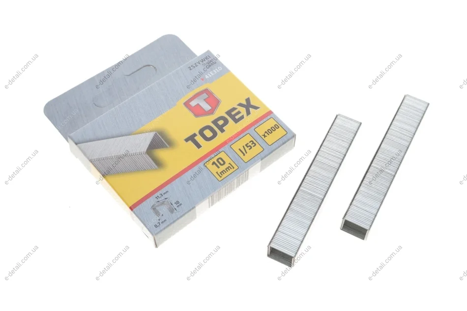 Скоба для степлера 11,3x0,7x10 mm 1000 од. Topex 41E310 (фото 1)