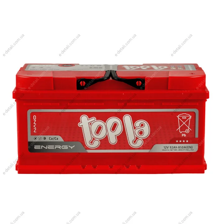 92 Ah/12V Energy Euro (0) низький Topla 108 092 (фото 1)