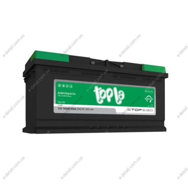 105 Ah/12V AGM Euro (0) Topla 114 105 (фото 1)