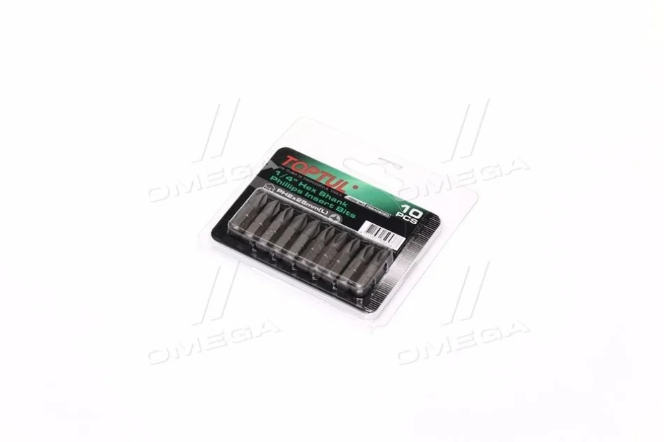 Набор бит 1/4" L25мм PH2 10ед. на блистере Toptul FSBA0802G (фото 1)