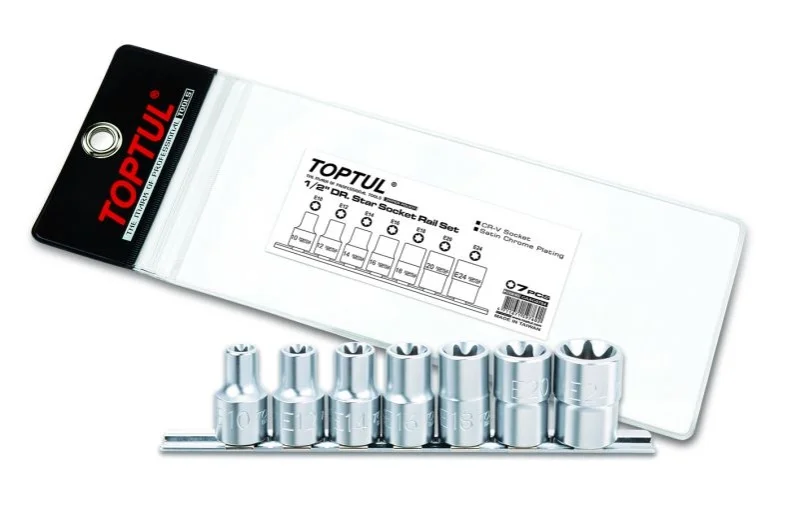 Набор головок TORX 1/2" E10-E24 7ед.(звезда Давида) Toptul GAAG0704 (фото 1)