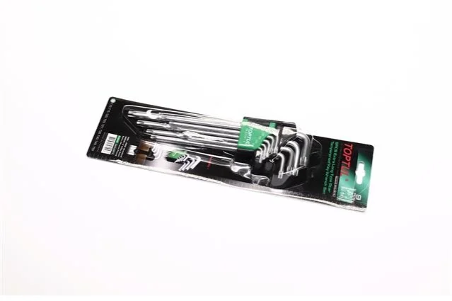 Набор Г-обр. ключей TORX T10-T50 9ед. супердл. с отверстием Toptul GAAL0915 (фото 1)