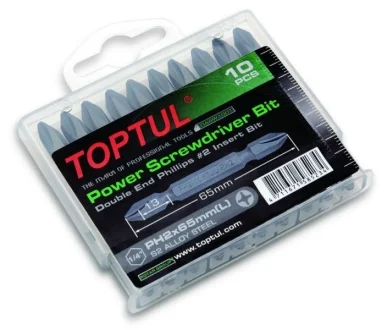 Набор бит 1/4" PH2х65мм двухсторонних 10шт. Toptul GAAW1001